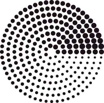Halftone dot pattern creating an optical gradient effect vector