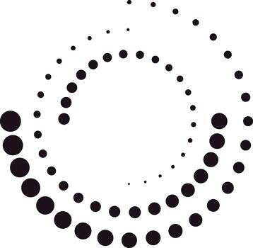 Dots creating spiral flow movement and progression concept vector
