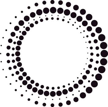 Circular halftone dot pattern creating abstract design vector