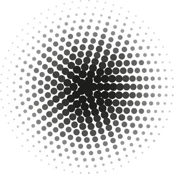 Radial halftone dot pattern fading gradient design vector