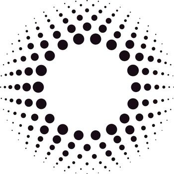 Abstract radial dot pattern creating a halftone effect vector