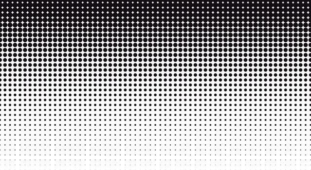 Halftone dots gradient pattern fading black to white vector