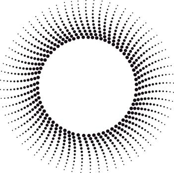 Radial dots creating abstract circle pattern background vector