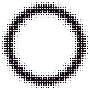 Halftone circle creating dotted gradient ring pattern vector