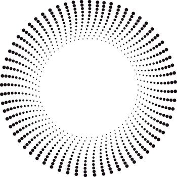 Radial dot pattern forming abstract circular shape vector