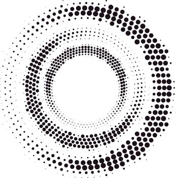 Halftone spiral pattern creating an optical illusion vector