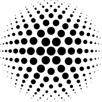 Halftone pattern creating sphere shape abstract design vector
