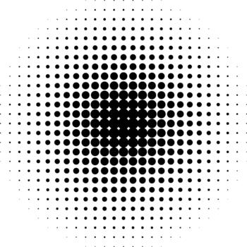Halftone radial dot pattern expanding abstract background vector