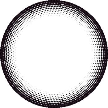 Halftone circle creating abstract radial dot pattern vector