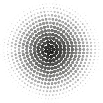 Radial halftone pattern creating an optical illusion vector