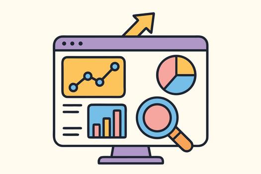 Digital Data Analysis and Business Growth Dashboard art vector