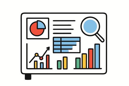 Analyzing Data Analytics Dashboard vector