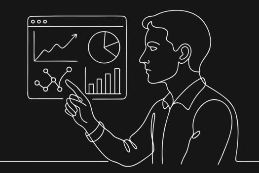 Men Analyzing Data Analytics Dashboard vector