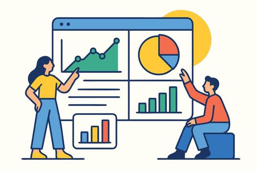 datos análisis y negocio inteligencia vector