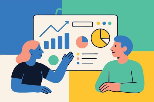 equipo colaboración en datos analítica vector