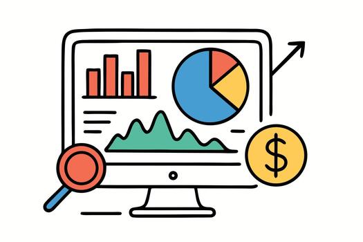 datos analítica y grafico vector