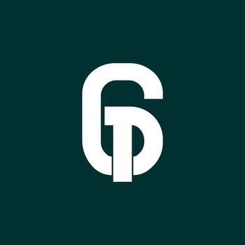 Initial letters GT overlapping, interlock, monogram logo, white and gray color on black background vector