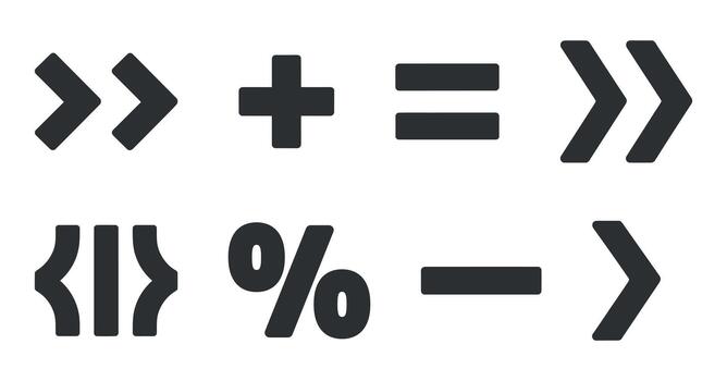 Set of Math Symbols with Clean Composition for Equations Arithmetic and Mathematical Formulas Isolated on White Background vector