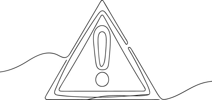 Black outline warning triangle with exclamation mark vector