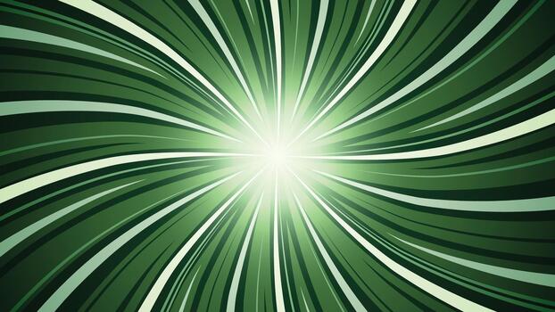 dinámica resumen antecedentes con verde radial ligero Estallar y curvo rayas, simbolizando energía, movimiento, velocidad, y creatividad, ideal para tecnología o futurista diseño temas vector