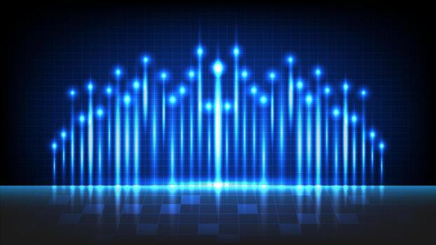 Blue light wave pattern visualization vector