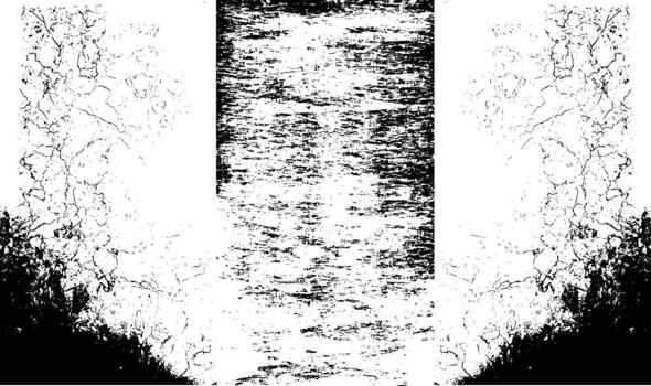 resumen negro y blanco texturizado antecedentes con simétrico orgánico formas y dinámica movimiento vector