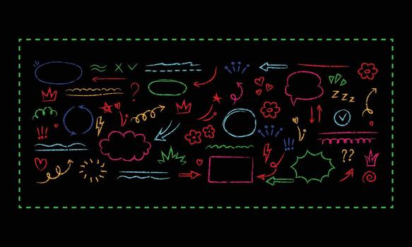 Abstract digital art with glowing neon geometric shapes and lines on a dark background vector