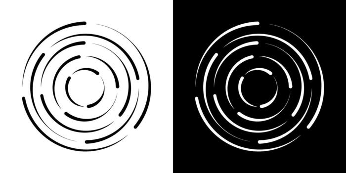 Abstract Concentric Circles Line Icon Set. Modern Circular Pattern And Motion Symbol Collection. Dynamic Design Elements For Technology And Innovation. Isolated Illustration vector