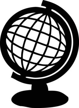 Black silhouette of a globe on a stand isolated on white background vector