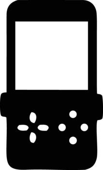 Retro handheld game console silhouette isolated on white background vector