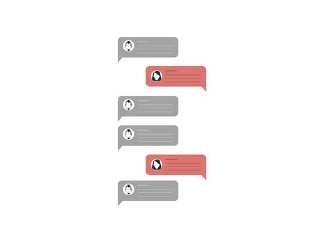 Modern illustration of social chat communication with text bubble icons, flat design elements for messaging apps, digital conversations, mobile communication and social media platforms vector