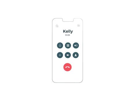 Incoming call interface illustration with smartphone screen template, mobile application design, new call notification UI, modern web and app communication concept artwork vector