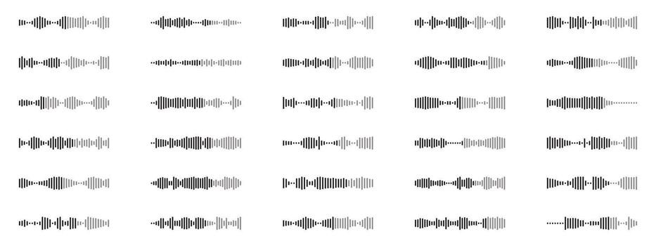 conjunto de sonido ola iconos forma de onda modelo para música jugador, podcasts, móvil voz mensaje, transmisión. vector
