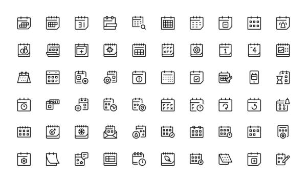 Calendar and Schedule Professional Calendar and Schedule Line Icon Library with Simple Time Management and Planning Design Elements vector