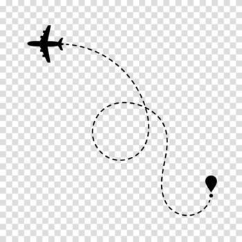Airplane route mapping for journey visualization. vector