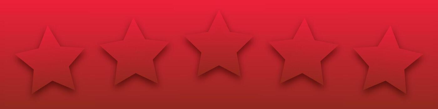 A red five star icon representing customer feedback and review ratings This quality design features five token points stars for rating purposes vector