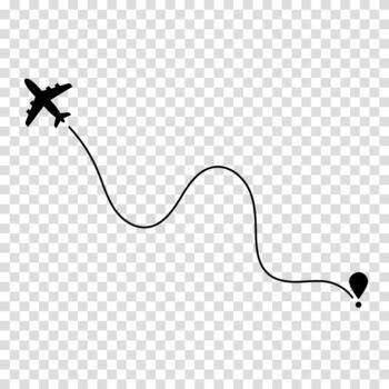 A visual of a plane path, representing the travel concept of aircraft tracking. vector