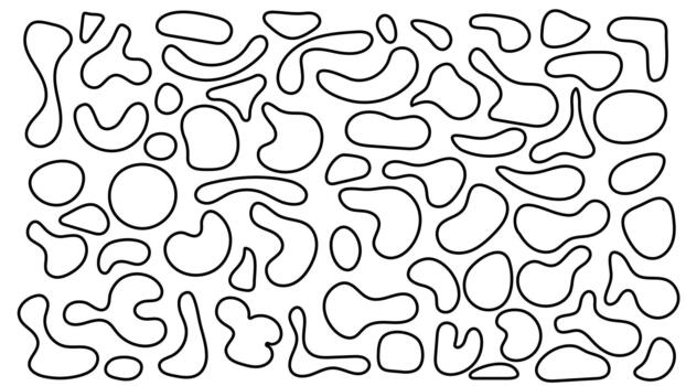 A set of fluid outline blobs combined with geometric shapes. This high quality collection of organic elements is perfect for abstract decor and creative backgrounds. vector