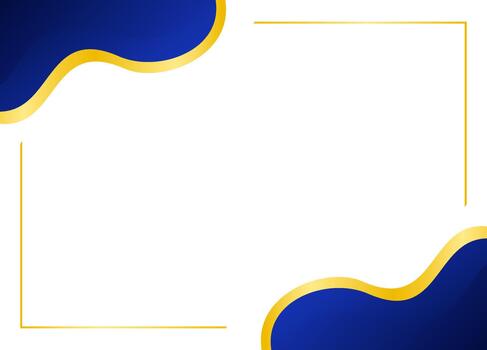 limpiar elegante frontera marco en azul y oro degradado estilo vector