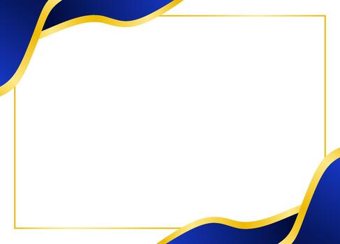 lujo degradado marco en oro y profundo azul para certificado utilizar vector