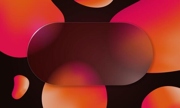 elegante rojo y rosado morfismo de vidrio composición con escarchado líquido vaso morfismo forma. moderno burbuja diseño ideal para móvil o informacion panel maquetas vector