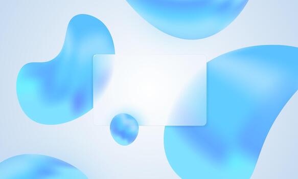 Glass morphism frame clean background with subtle effect and blur shapes sleek 3d sphere. Glassmorphism transparent design perfect for blue UI template, business mockups and glossy modern presentation vector