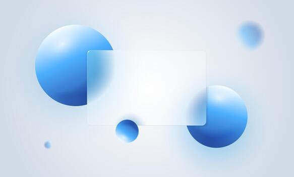 Glass morphism frame smooth background effect and blur shape soft 3d sphere. Transparent glassmorphism design with gradient light ideal for modern UI, web banners and futuristic digital layouts. vector