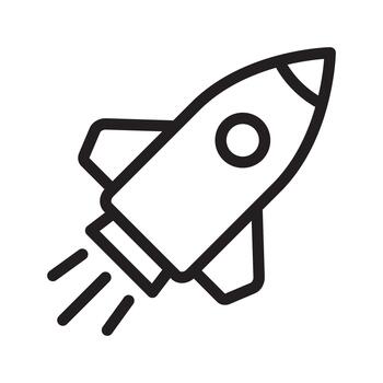 Rocket Line Icon - Minimal Startup and Growth Symbol, Innovation and Launch Sign. vector