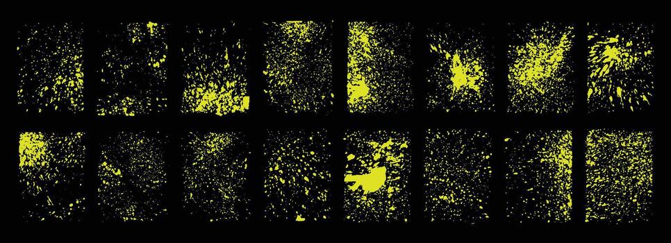 Abstract paint splatter texture background template set. Grunge ink smudge and splashes graphic element collection. vector