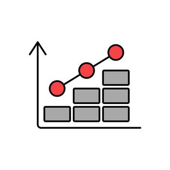 icono un datos grafico, aislado en contra un limpiar antecedentes. vector