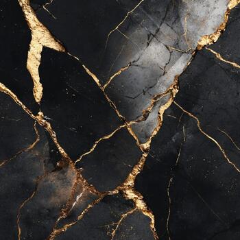 Elegant black marble texture with golden veins creating a luxurious backdrop for upscale designs and conveying sophistication and photo