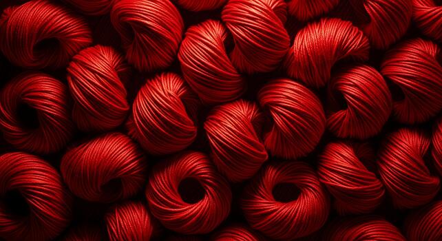 A Tight Pattern Of Coiled, Vibrant Red Thread Spools, Creating A Bold, Textured, And Colored Background. photo