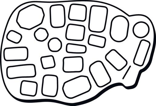 Turtle Shell Outline Pattern with Geometric Shapes Inside Illustration vector