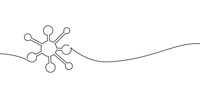 Continuous one line drawing of social collaboration and teamwork. Minimal editable-stroke icon showing unity, connection and civil society support. Simple linear style for community vector